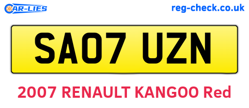 SA07UZN are the vehicle registration plates.