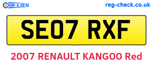 SE07RXF are the vehicle registration plates.