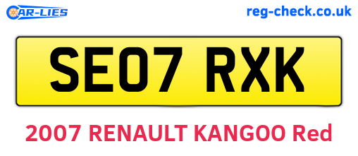 SE07RXK are the vehicle registration plates.