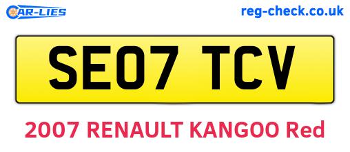 SE07TCV are the vehicle registration plates.