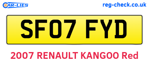 SF07FYD are the vehicle registration plates.