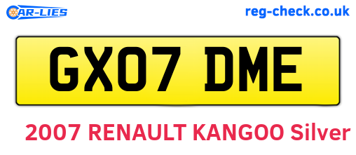 GX07DME are the vehicle registration plates.