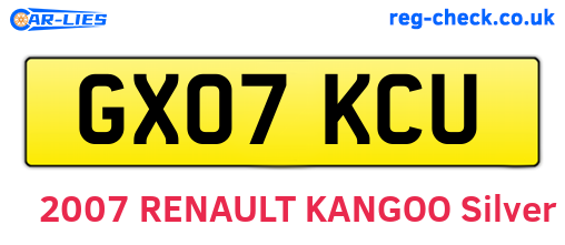 GX07KCU are the vehicle registration plates.