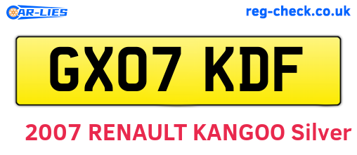 GX07KDF are the vehicle registration plates.