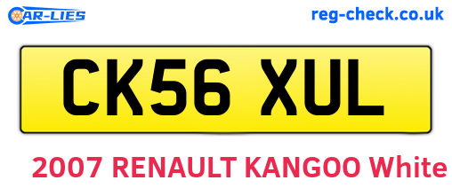 CK56XUL are the vehicle registration plates.