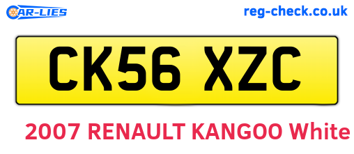CK56XZC are the vehicle registration plates.
