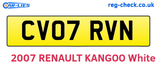 CV07RVN are the vehicle registration plates.