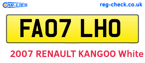 FA07LHO are the vehicle registration plates.