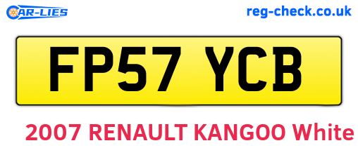 FP57YCB are the vehicle registration plates.