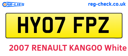 HY07FPZ are the vehicle registration plates.
