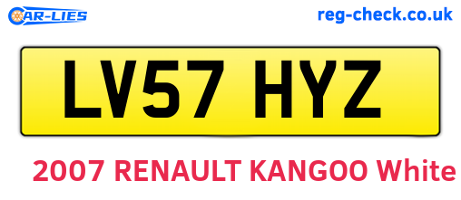 LV57HYZ are the vehicle registration plates.