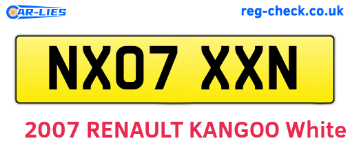 NX07XXN are the vehicle registration plates.