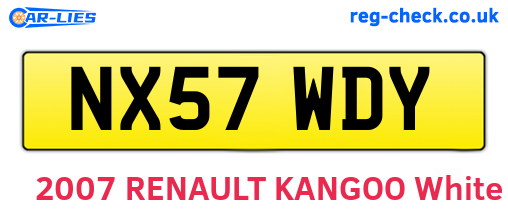 NX57WDY are the vehicle registration plates.