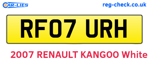 RF07URH are the vehicle registration plates.