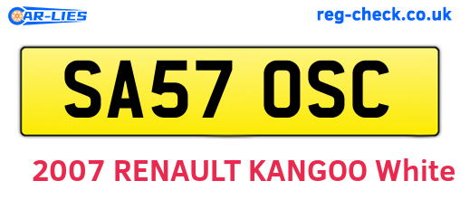 SA57OSC are the vehicle registration plates.