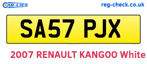 SA57PJX are the vehicle registration plates.