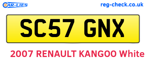 SC57GNX are the vehicle registration plates.
