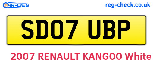 SD07UBP are the vehicle registration plates.