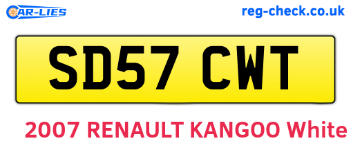 SD57CWT are the vehicle registration plates.