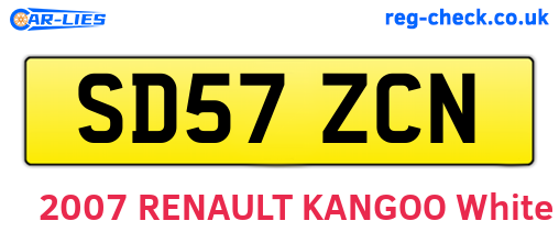 SD57ZCN are the vehicle registration plates.