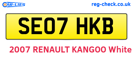 SE07HKB are the vehicle registration plates.