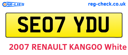 SE07YDU are the vehicle registration plates.