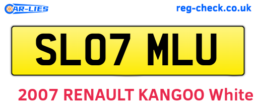 SL07MLU are the vehicle registration plates.