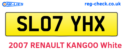 SL07YHX are the vehicle registration plates.