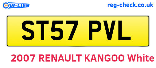 ST57PVL are the vehicle registration plates.