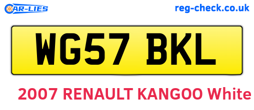 WG57BKL are the vehicle registration plates.