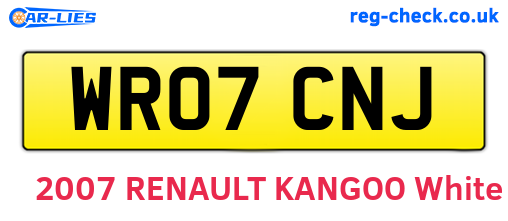 WR07CNJ are the vehicle registration plates.