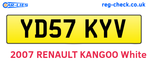 YD57KYV are the vehicle registration plates.