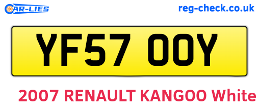 YF57OOY are the vehicle registration plates.