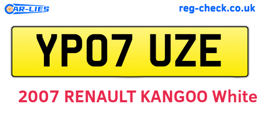 YP07UZE are the vehicle registration plates.