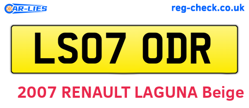 LS07ODR are the vehicle registration plates.