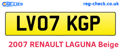 LV07KGP are the vehicle registration plates.