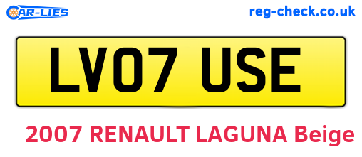 LV07USE are the vehicle registration plates.