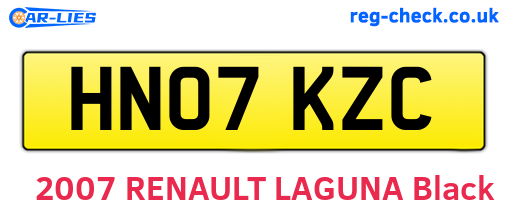 HN07KZC are the vehicle registration plates.