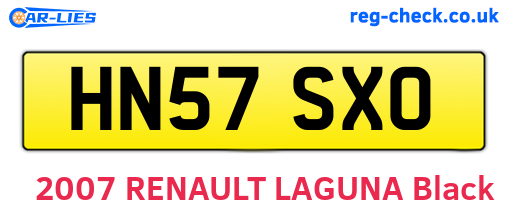 HN57SXO are the vehicle registration plates.
