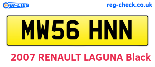 MW56HNN are the vehicle registration plates.