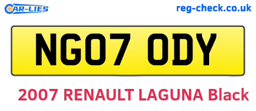 NG07ODY are the vehicle registration plates.