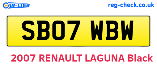 SB07WBW are the vehicle registration plates.