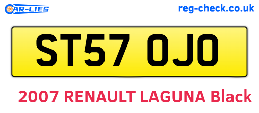 ST57OJO are the vehicle registration plates.