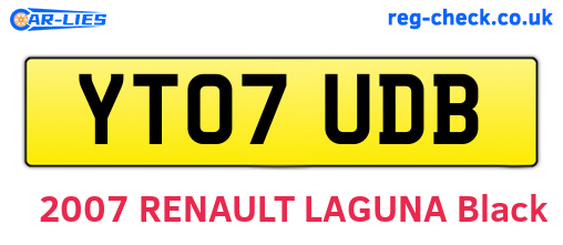 YT07UDB are the vehicle registration plates.