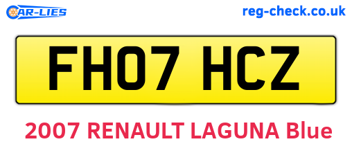 FH07HCZ are the vehicle registration plates.