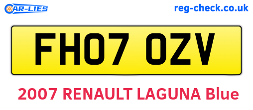 FH07OZV are the vehicle registration plates.