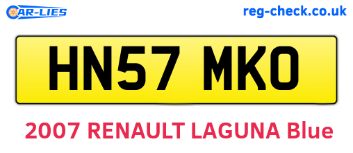 HN57MKO are the vehicle registration plates.