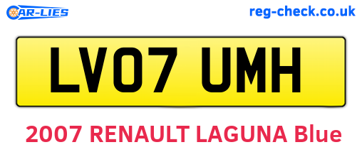 LV07UMH are the vehicle registration plates.