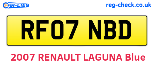 RF07NBD are the vehicle registration plates.