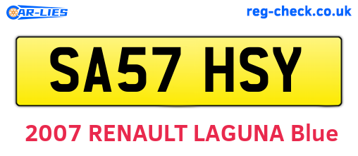 SA57HSY are the vehicle registration plates.